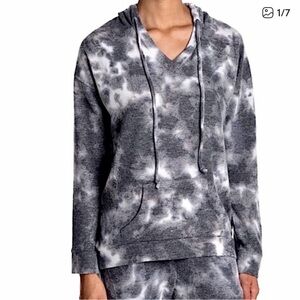 Theo & Spence Tie-Dye Grey Hooded Sweatshirt